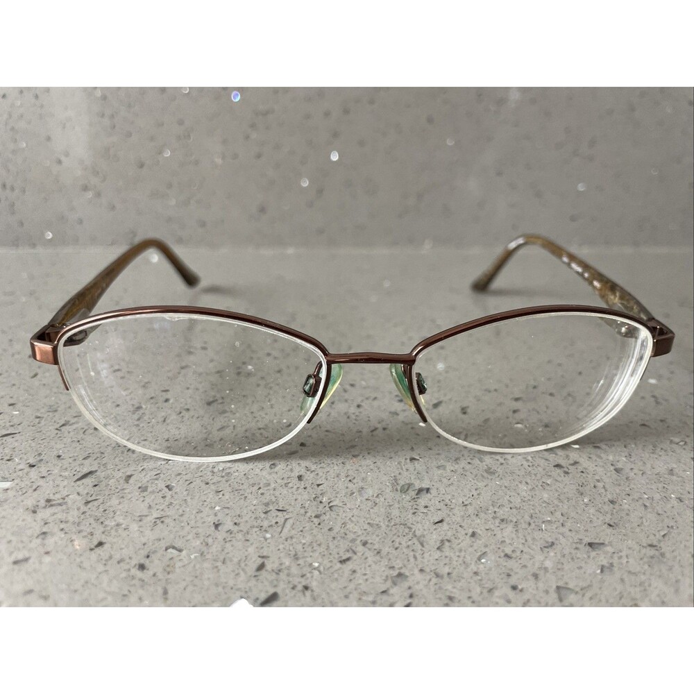 Genesis Eyeglasses Frames ONLY G5011 Color 200 Café Size 52–17–130 half rim oval